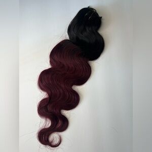 22”  body Wave Clip In Ombre Black to Burgundy  hair extensions